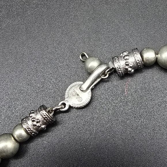 Liz Claiborne Blue Silver Tone Beaded Necklace Bracelet Set Vintage With Tag - Picture 5 of 10